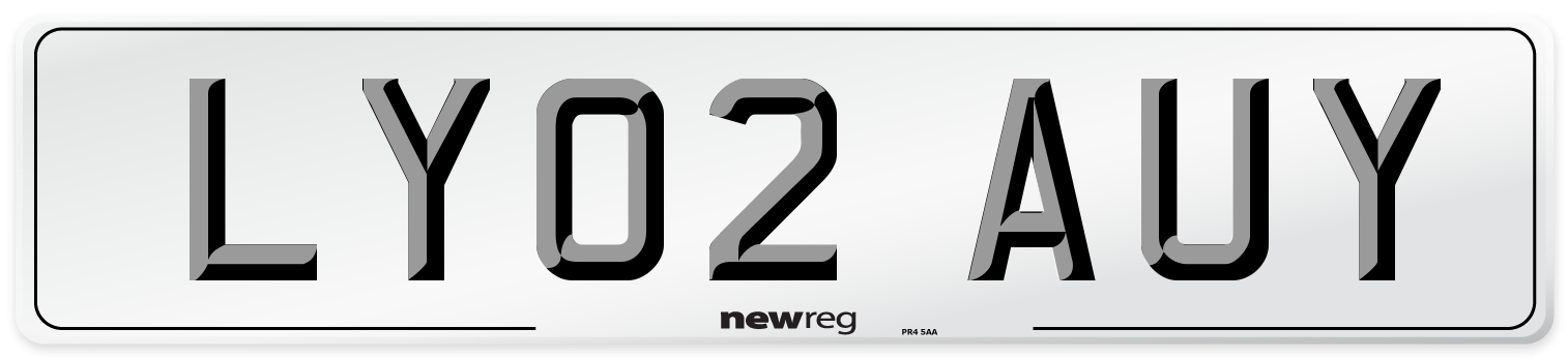 LY02 AUY Number Plate from New Reg